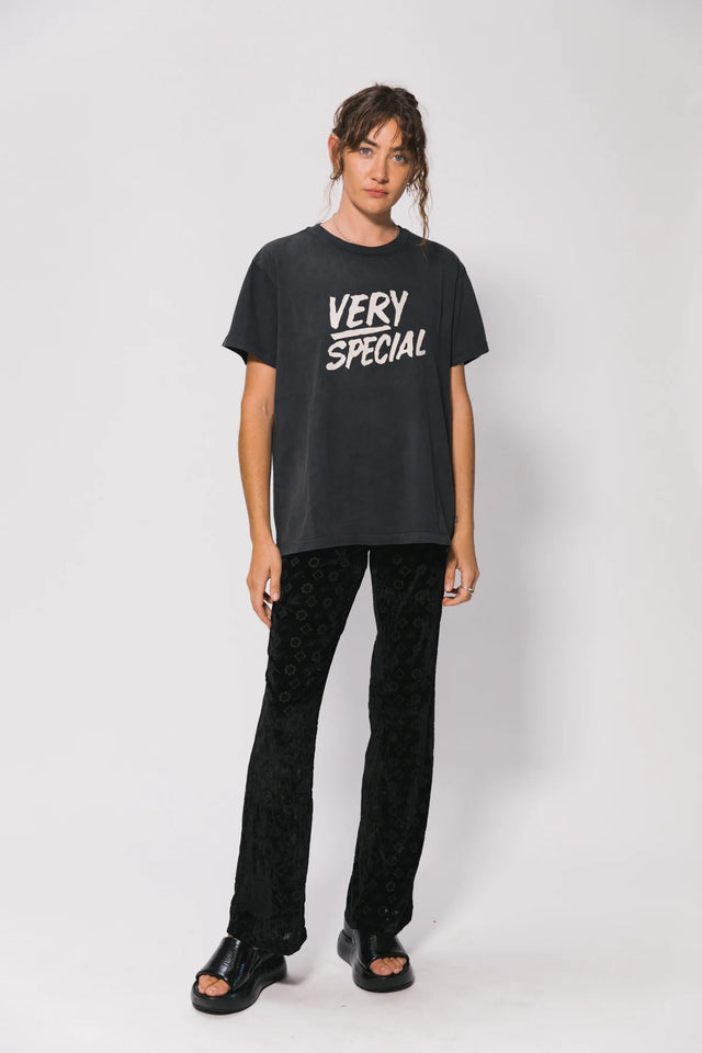 SOMETHING VERY SPECIAL - Stacked Logo - Washed Black-tee-Something Very Special-S-UPTOWN LOCAL