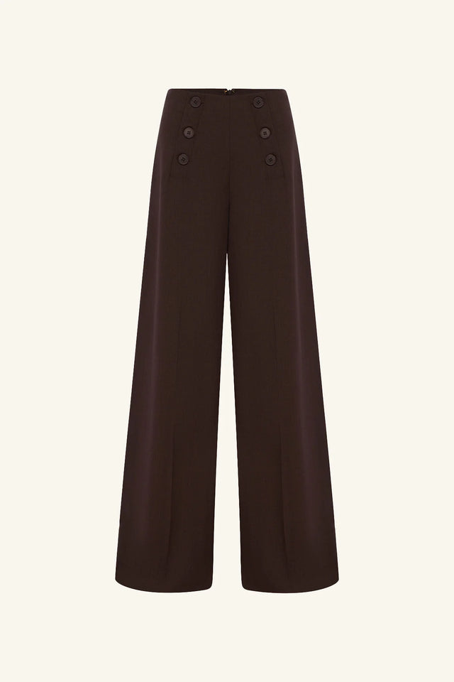 SHONA JOY - Asher Button Wide Leg Pant - Ristretto