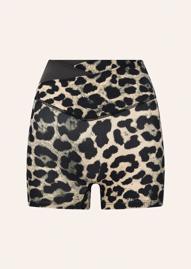 PE NATION - Wanders 5” Bike Short - Leopard print / Smokestone-Leggings-PE Nation-XS-UPTOWN LOCAL
