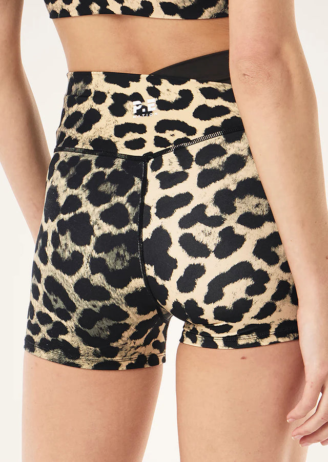 PE NATION - Wanders 5” Bike Short - Leopard print / Smokestone-Leggings-PE Nation-XS-UPTOWN LOCAL