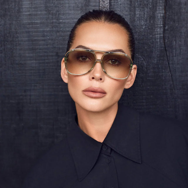 VALLEY - Bang Bang Transparent Sage w. Matte Silver Metal / Light Green Gradient Lens-Sunglasses-Valley-UPTOWN LOCAL