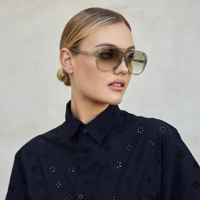 VALLEY - Bang Bang Transparent Sage w. Matte Silver Metal / Light Green Gradient Lens-Sunglasses-Valley-UPTOWN LOCAL