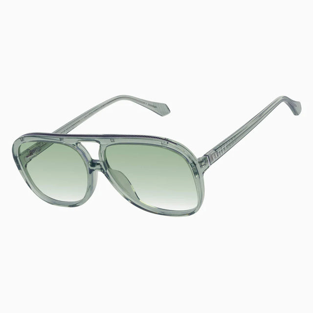 VALLEY - Bang Bang Transparent Sage w. Matte Silver Metal / Light Green Gradient Lens-Sunglasses-Valley-UPTOWN LOCAL