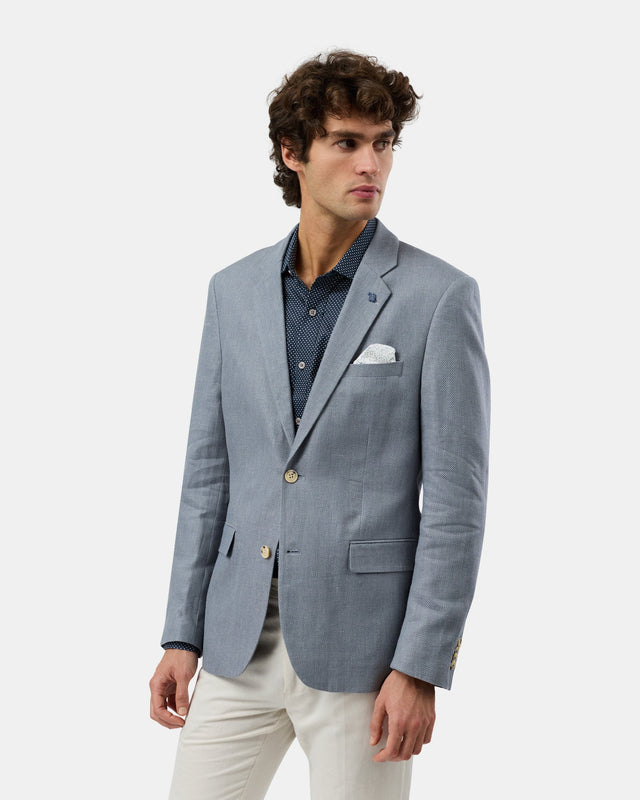 Brooksfield BFU1010 fully lined grey blazer, front view