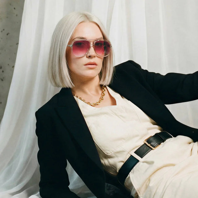 VALLEY - Bang Crystal w. Silver Metal / Rose Gradient Lens-Sunglasses-Valley-UPTOWN LOCAL