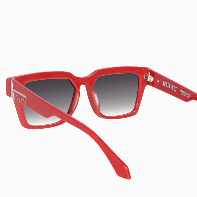 VALLEY - Roosevelt Red w. Gold Metal / Black Gradient Lens - Polarised-Sunglasses-Valley-UPTOWN LOCAL