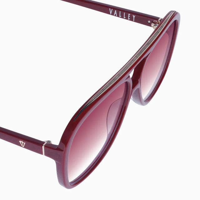 VALLEY - Bang Burgundy w. Gold Metal / Rose Gradient Lens-Sunglasses-Valley-UPTOWN LOCAL
