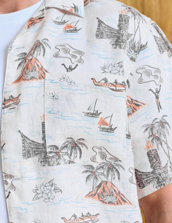 Mr Simple Hawaiian Short Sleeve Shirt - Tiki Sand - view 4