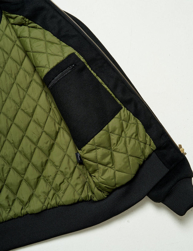 Wool Bomber Jacket - Black-Jackets-Mr. Simple-S-UPTOWN LOCAL