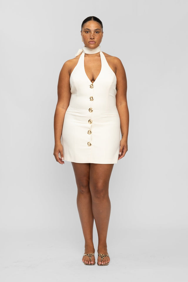 The Wolf Gang - Irida Vest Dress - Ivory-DRESSES-The Wolf Gang-XS-UPTOWN LOCAL