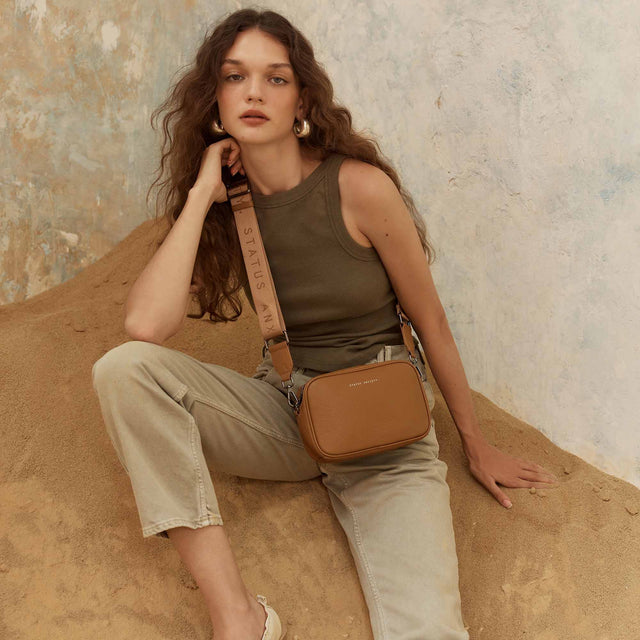 STATUS ANXIETY - Plunder - Web Strap - Camel-Bags-Status Anxiety-UPTOWN LOCAL