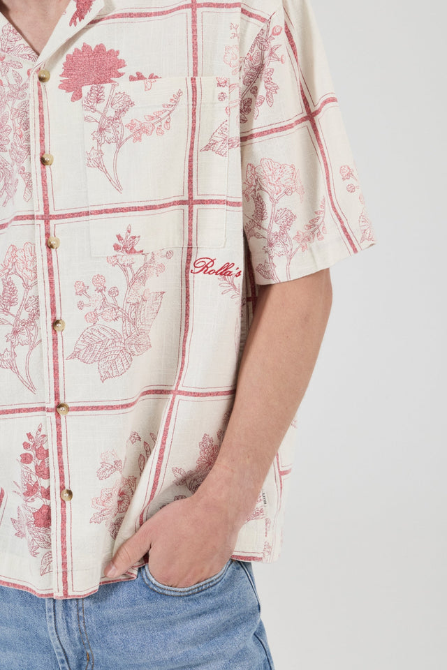 Rolla's Botanicals Bowler Shirt White Red detail