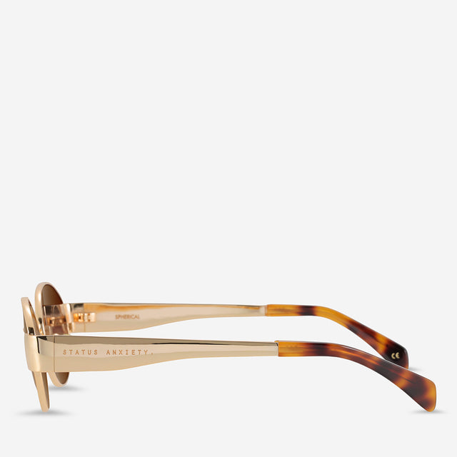 Status Anxiety Spherical Sunglasses - Gold