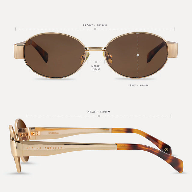 Status Anxiety Spherical Sunglasses - Gold