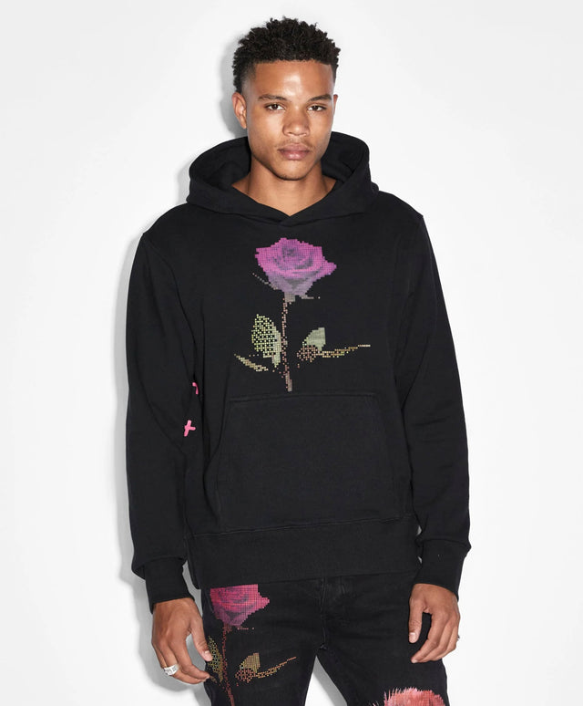 Pixel Flower Kash Hoodie - Jet Black-Jumpers-Ksubi-S-UPTOWN LOCAL