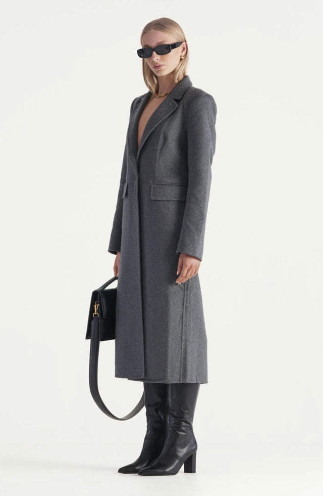 Alba Coat - Dark Grey Marle-Coats & Jackets-Elka Collective-6-UPTOWN LOCAL