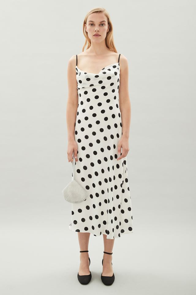 Milena Silk Dress Black Spot-Dresses-Hansen and Gretel-UPTOWN LOCAL