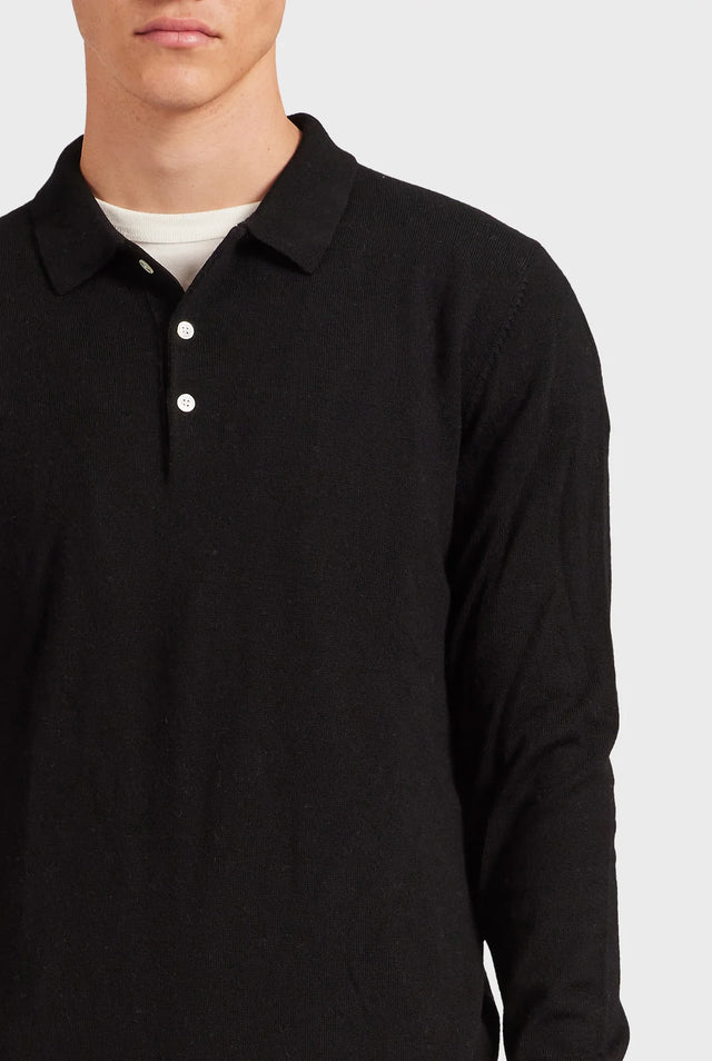 Merino Polo - Black-Polo-Academy Brand-S-UPTOWN LOCAL