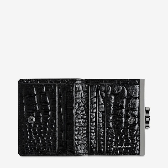 As You Were - Black Croc Emboss-Wallets & Money Clips-Status Anxiety-UPTOWN LOCAL
