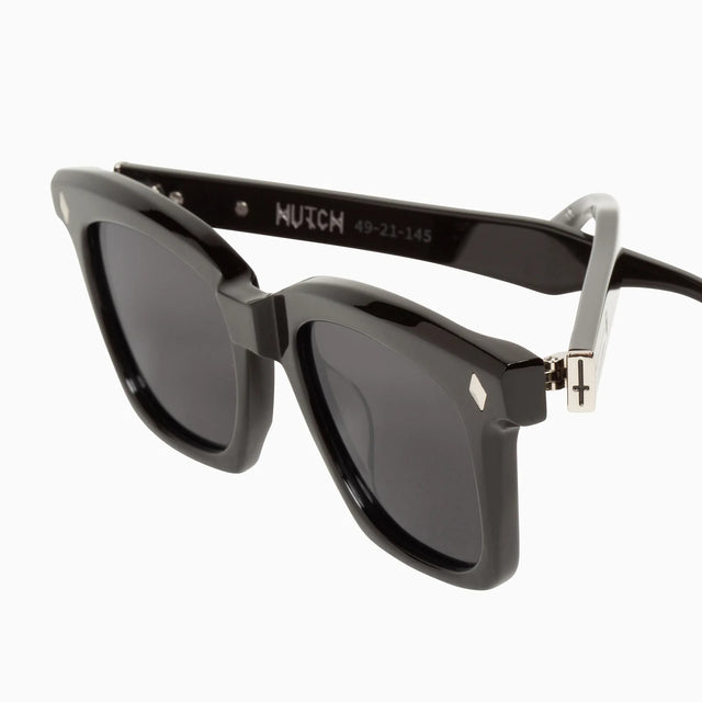 Hutch - Gloss Black w/ Silver Metal Trim / POLARISED Black Lens-Sunglasses-Valley-UPTOWN LOCAL