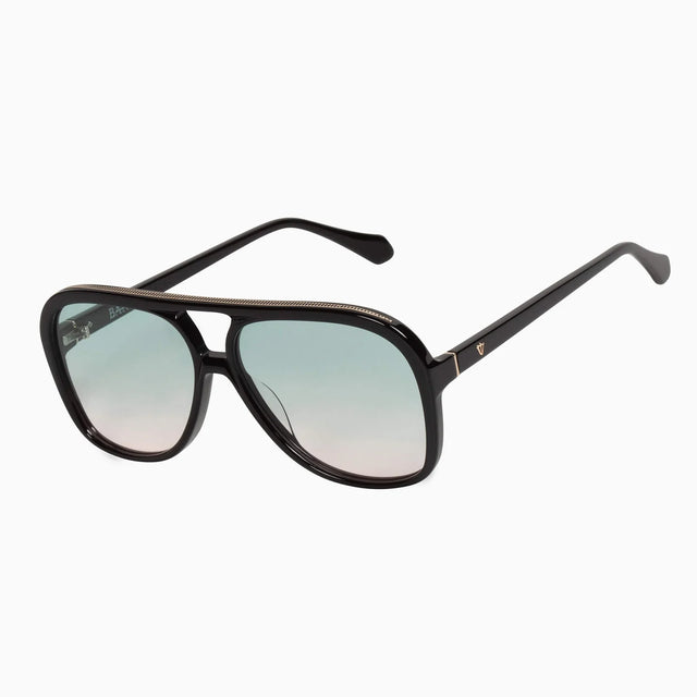 Bang - Gloss Black w/ Gold Metal Trim / Olive To Rose Gradient Lens-Sunglasses-Valley-UPTOWN LOCAL