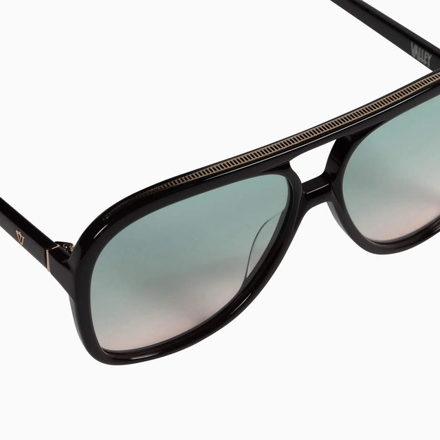 Bang - Gloss Black w/ Gold Metal Trim / Olive To Rose Gradient Lens-Sunglasses-Valley-UPTOWN LOCAL