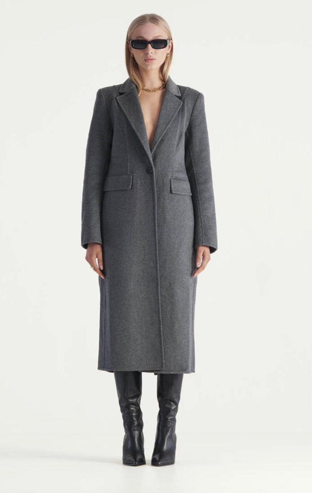 Alba Coat - Dark Grey Marle-Coats & Jackets-Elka Collective-6-UPTOWN LOCAL