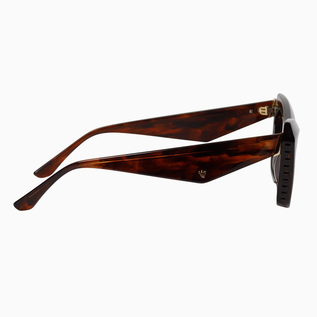 Piaf - Tobacco Tort w. Black Swarovski Crystals Gold Metal Trim / Polarised Brown Gradient Lens-Sunglasses-Valley-UPTOWN LOCAL