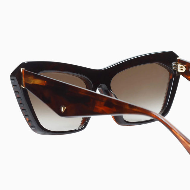 Piaf - Tobacco Tort w. Black Swarovski Crystals Gold Metal Trim / Polarised Brown Gradient Lens-Sunglasses-Valley-UPTOWN LOCAL