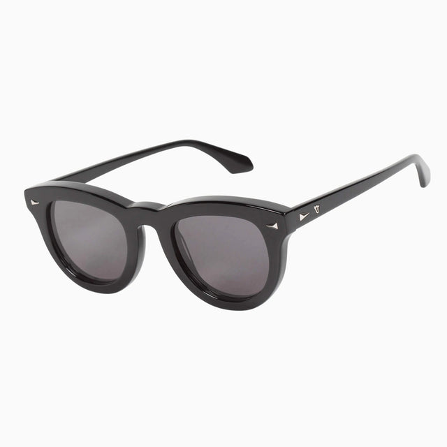 Gripp - Gloss Black w. Silver Metal Trim / Black Lens-Sunglasses-Valley-UPTOWN LOCAL
