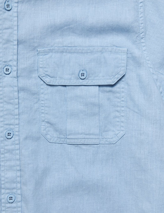 Steve McQueen SS Safari Shirt -Vintage Blue-Shirts & Tops-Mr. Simple-S-UPTOWN LOCAL