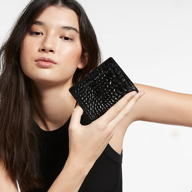As You Were - Black Croc Emboss-Wallets & Money Clips-Status Anxiety-UPTOWN LOCAL