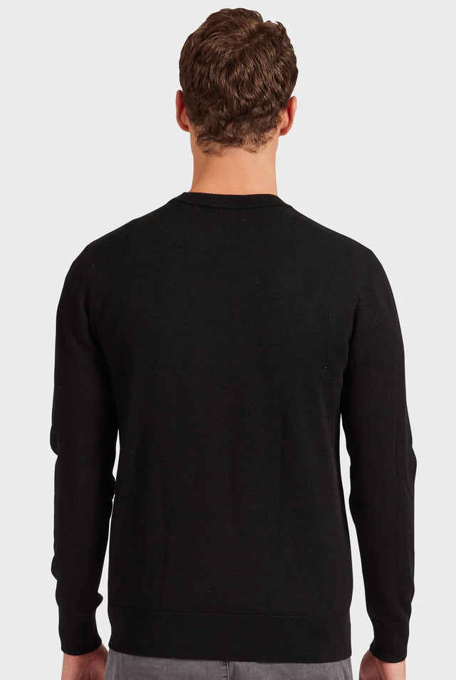 Merino Crew - Black-Jumpers-Academy Brand-S-UPTOWN LOCAL