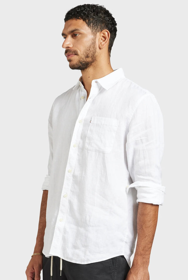 Hampton Linen Shirt White-Shirts-Academy Brand-XS-UPTOWN LOCAL