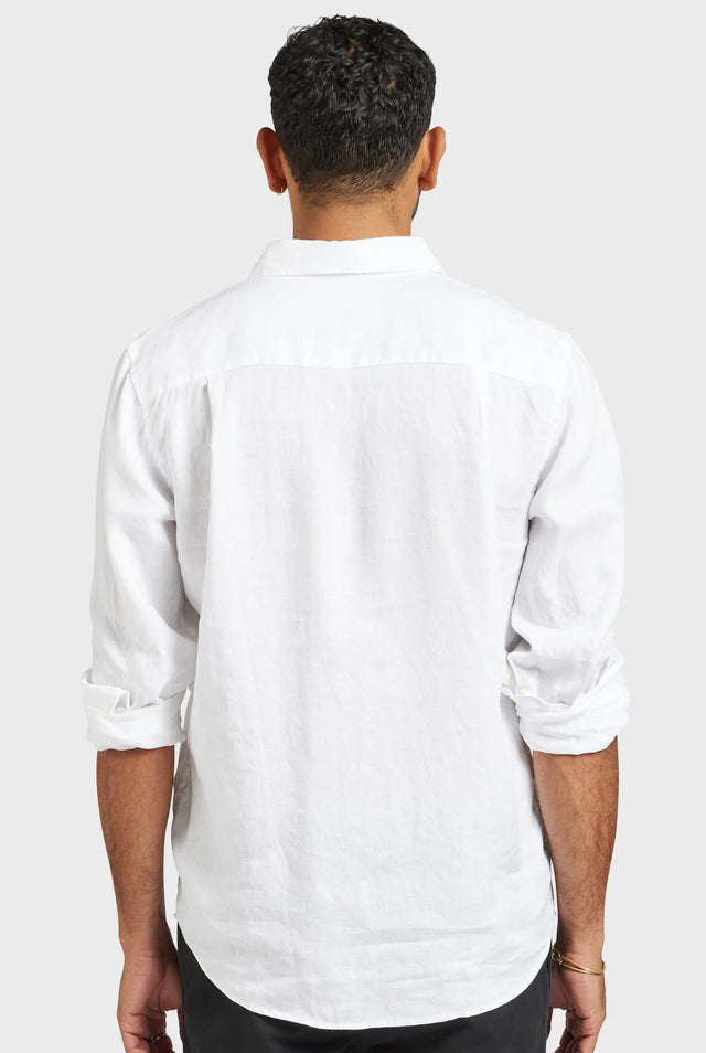 Hampton Linen Shirt White-Shirts-Academy Brand-XS-UPTOWN LOCAL
