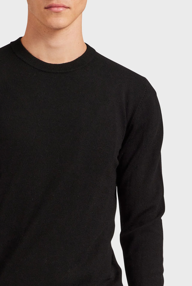 Merino Crew - Black-Jumpers-Academy Brand-S-UPTOWN LOCAL