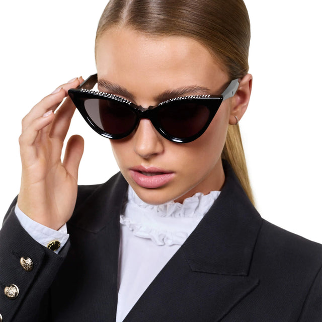 Raven Crystal - Gloss Black w. Swarovski Crystal / Black Lens-Sunglasses-Valley-UPTOWN LOCAL