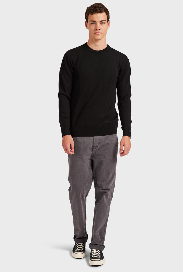 Merino Crew - Black-Jumpers-Academy Brand-S-UPTOWN LOCAL