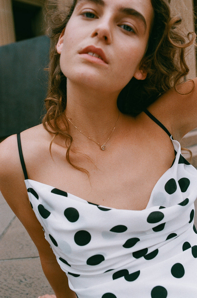 Milena Silk Dress Black Spot-Dresses-Hansen and Gretel-UPTOWN LOCAL