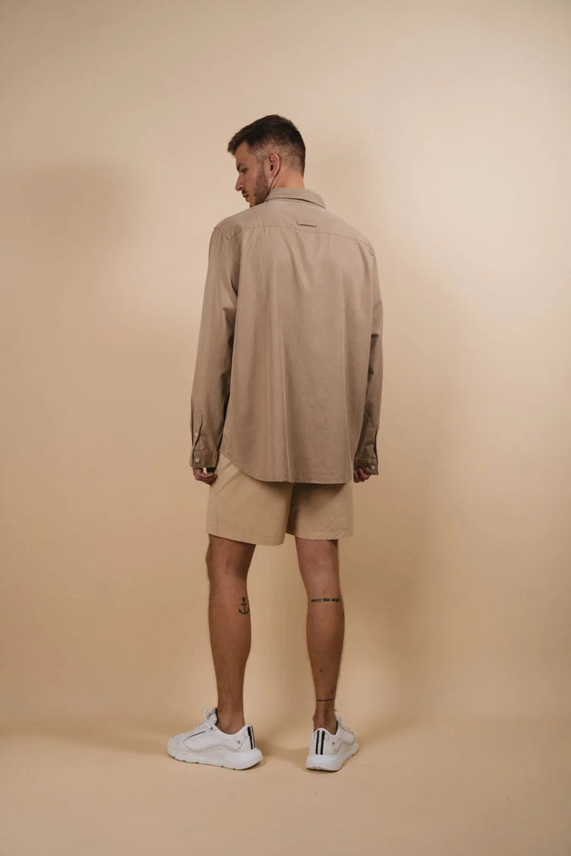 Darley L/S Shirt - Taupe-Shirts & Tops-Kore Studios-S-UPTOWN LOCAL