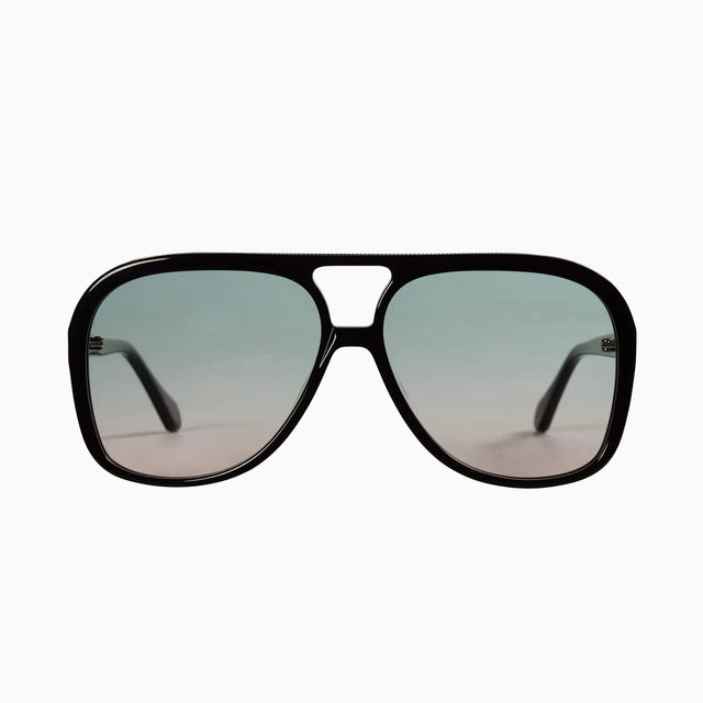 Bang - Gloss Black w/ Gold Metal Trim / Olive To Rose Gradient Lens-Sunglasses-Valley-UPTOWN LOCAL