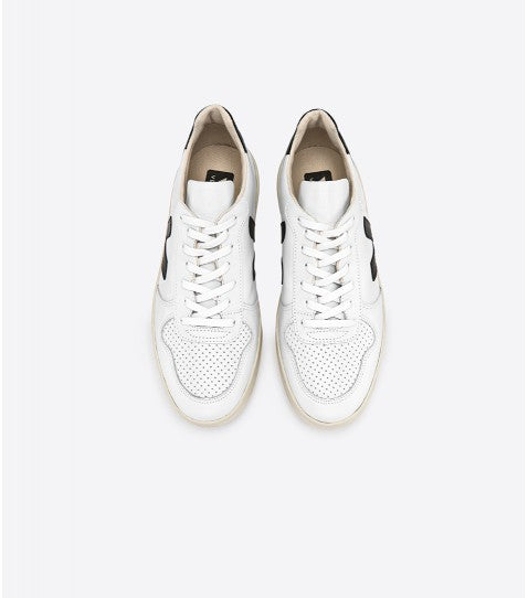 V10 Leather Extra White Black-Shoes-Veja-UPTOWN LOCAL