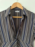 BEN SHERMAN - STRIPE SHIRT - CHOC - L-Shirts-UPTOWN VINTAGE-UPTOWN LOCAL