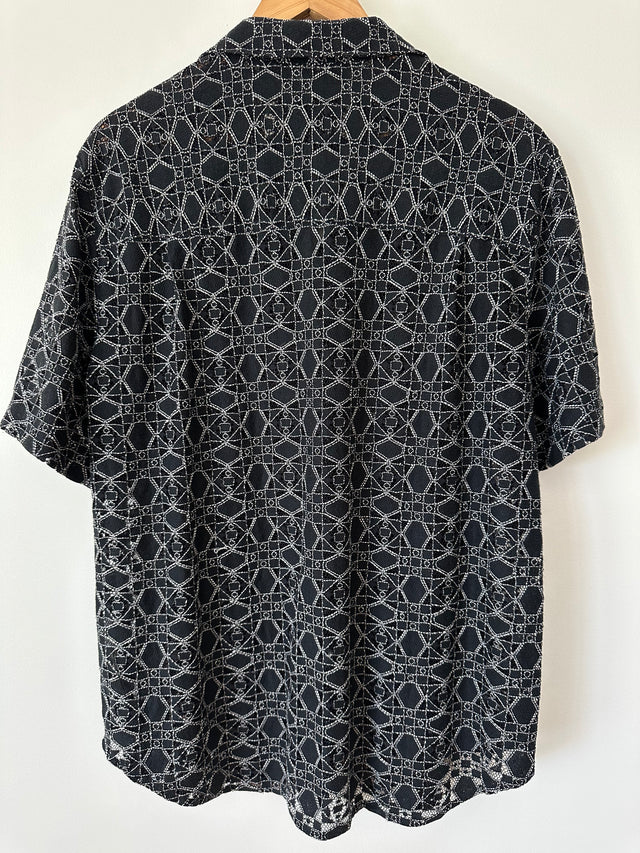 BLANCA - DETAIL PATTERN SHIRT - DK NAVY - XS/S-Shirts-UPTOWN VINTAGE-UPTOWN LOCAL