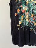 SANDRO - SILK PRINT W-LACE DETAIL S/L SHIRT - BLACK / MULTI - 2 / M-Shirts-UPTOWN VINTAGE-UPTOWN LOCAL