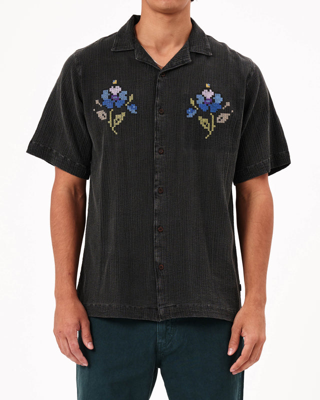 ROLLAS - Bowler Needle Point Shirt Black-Shirts-Rolla's-S-UPTOWN LOCAL