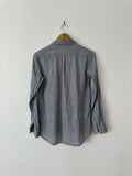 WEATHERED - LONG SLEEVE COTTON SHIRT - NAVY/CHARCOAL - M-Shirts-UPTOWN VINTAGE-UPTOWN LOCAL