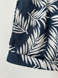 VANISHING ELEPHANT - PALM PRINT PLEAT COTTON SHORTS - NAVY / WHITE - 10-Shorts-UPTOWN VINTAGE-UPTOWN LOCAL