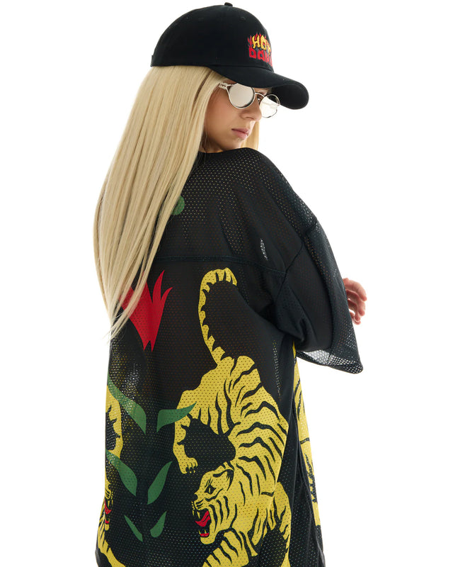 THE TALES - Crouching Tiger Football Jersey - Black-Shirts & Tops-The Tales-XS-UPTOWN LOCAL