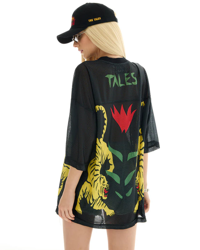 THE TALES - Crouching Tiger Football Jersey - Black-Shirts & Tops-The Tales-XS-UPTOWN LOCAL